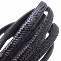 Yeni tasarım 12*6mm siyah kahverengi düz kare deri halat DIY erkekler için kesintisiz örgülü kordon bilezik takı zanaat yapma aksesuarları