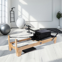 Máquinas de reformador de estudio de Pilates de alta calidad, entrenamiento de Yoga en casa, medio trapecio de madera de roble, reformador de Pilates con torre