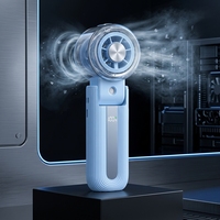 Nouveau ventilateur humidificateur portable d'été avec moteur sans balais, batterie 3500 mAh, design pliable USB pour utilisation en extérieur/voiture/hôtel