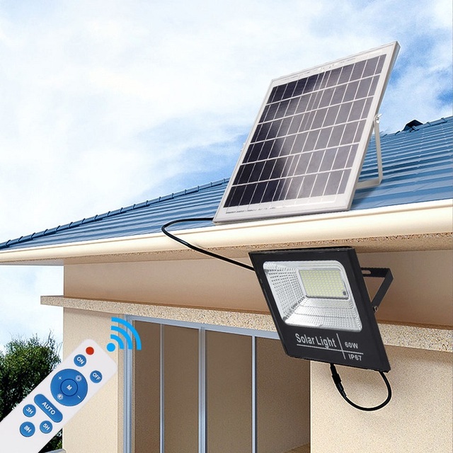 Solar Power Outdoor Lamp Ip65 Waterproof Remote 40w 60w 100w 200w Led Solar Courtyard Street Lights, Park Engineering Lamp