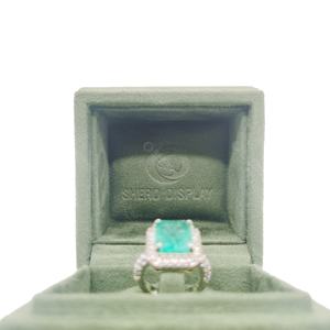 Custom Logo Luxury Green Soft Velvet Jewelry Box <b>Gift</b> Packaging Case <b>Necklace</b> Ring <b>Boxes</b> - Product Image 5
