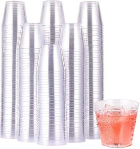 BST 1oz 30ml Plastic Disposable shot Cups glass for Whiskey, Wine Tasting, Food Samples,Christmas and Parties