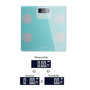 Nouvelle <span class=keywords><strong>balance</strong></span> numérique portable de style moderne, capacité 180 kg/396 lb, avec verre trempé épais, mesure avancée de la graisse corporelle, compatible avec application mobile, pour usage domestique - Product Image 5