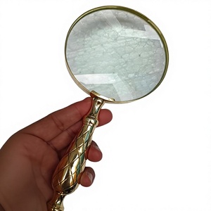 Loupe de poche de luxe, écologique, de haute qualité, en laiton couleur or, design solide, pour la décoration de bureau. - Product Image 1