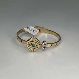 Bracelet de charme tendance plaqué or PVD en acier inoxydable 316L avec motif œil porte-bonheur, bijoux pour femmes - Product Image 1
