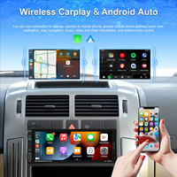 Lecteur MP5 universel 1DIN pour voiture de 6,86 pouces, écran de contrôle central de voiture sans fil Carplay et Android Auto, unité tout-en-un