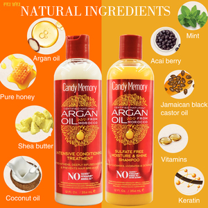 Ensemble de soins capillaires à l'<span class=keywords><strong>huile</strong></span> d'argan du Maroc, shampooing et après-shampoing <span class=keywords><strong>pour</strong></span> <span class=keywords><strong>cheveux</strong></span> bouclés, après-shampoing sans rinçage à l'<span class=keywords><strong>huile</strong></span> d'argan et mousse - Product Image 4