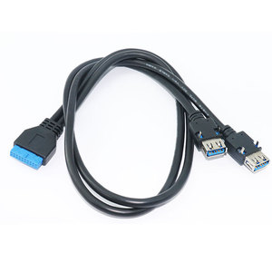 สายเคเบิลข้อมูล USB3.0 20 พิน ต่อ 2x USB 3.0 A ชนิดตัวผู้ สำหรับเมนบอร์ดเดสก์ท็อป - Product Image 1