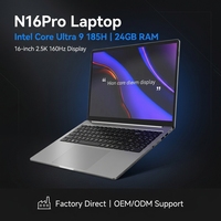 Ordinateur portable professionnel de 16 pouces équipé d'un processeur Intel Ultra 9 185H doté d'une fonction de reconnaissance d'empreintes digitales et de Windows 11