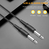 Support Personnalisation Haute Qualité Cuivre Plaqué Or Microphone Haut-Parleur Stéréo 6.35 MM à 6.35 MM Câble Audio Noir