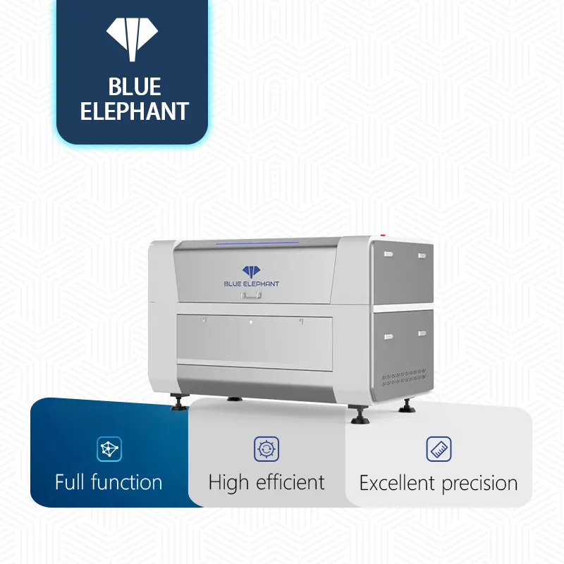 Máquina de corte a laser de elefante azul com certificação CE, máquina de corte a laser cnc co2 150w com dispositivo rotativo para plástico à venda