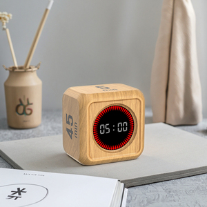 Nhà Sản Xuất Tùy Chỉnh Chức Năng Hạt Gỗ Vuông Cube Hẹn Giờ Kỹ Thuật Số Trọng Lực Quay Hẹn Giờ Nhà Bếp Đếm Ngược Pomodoro Đồng Hồ Bấm Giờ - Product Image 1