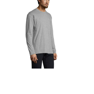 T-shirt à manches longues surdimensionné en coton et élasthanne uni pour homme, impression par sublimation personnalisée, respirant, séchage rapide, taille plus - Product Image 4