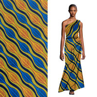 Kain Afrika poliester Jawa cetak Ankara 6 Yard Pagne En Soie lilin Vitenge Afrika 100% pola pakaian katun sutra Satin