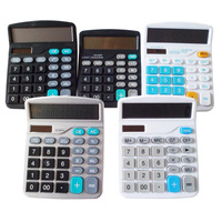 Calculatrice solaire électronique de bureau en plastique à 12 chiffres, nouveauté, promotionnelle pour les entreprises, avec fonction de calcul complète et de mémoire
