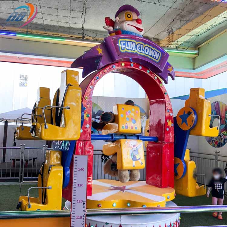 Thrilling Amusement Theme Park Rides Equipment Kids Fun Rides Fun Clown Rotating Chair Rides