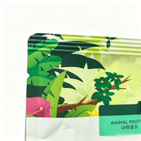 Emballage personnalisé en plastique thermoscellé pour thé vert et aliments pour animaux de compagnie, avec impression en héliogravure, en forme verticale.