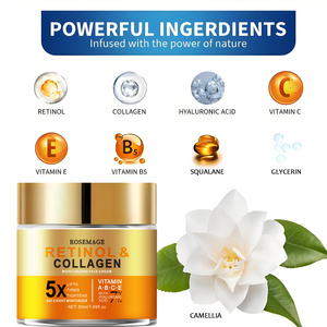 Krim Wajah Retinol kolagen, Pelembab Anti Penuaan dengan krim pengencang keriput asam Hyaluronic untuk wajah, leher dan dekolet - Product Image 2