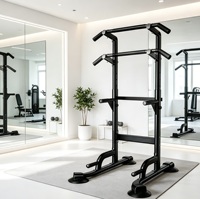 Torre de Ejercicios para Gimnasio en Casa, Estación de Dominadas y Flexiones, Marco de Acero con Agarraderas Múltiples para Entrenamiento de la Parte Superior del Cuerpo