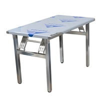 Table de travail de cuisine moderne, table de restaurant, table de mariage, table de conférence, table de banquet, table de pique-nique extérieure, table à manger pliante en acier inoxydable