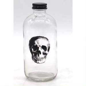 New Arrivals Clear <strong>Glass</strong> Water <strong>Bottle</strong> with <strong>Skull</strong> Pattern Trending Product for Urban Style Terrium <strong>Glass</strong> <strong>Bottle</strong> - Product Image 5