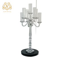 Chandelier européen en verre à 9 branches, coupe-vent, pour centre de table de mariage et décoration de table à domicile