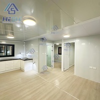 Maison conteneur préfabriquée extensible 20 pieds 40 pieds prête à être expédiée, 1 2 3 4 5 chambres, jardin, salle de bain, maison portable, villa