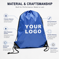 Sac à cordon pliable portable avec logo personnalisé, polyester 210d, sac à dos de sport de plage, sac à cordon en nylon pour la salle de sport