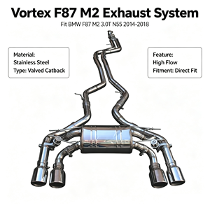 Vortex <b>Polished</b> Stainless Exhaust For BMW F87 M2 N55 3.0T 14-18 Adjustable Valve Direct Fit Sport <b>Car</b> Muffler System - Product Image 1