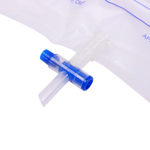 Plástico adulto estéril médico descartável do homem coletando a drenagem da urina saco com válvula T - Product Image 3