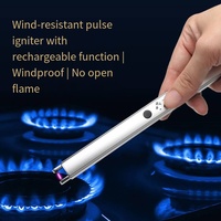 Pour bougie BBQ Camping briquet électrique Arc coupe-vent sans flamme USB briquet Rechargeable briquet avec verrouillage de sécurité