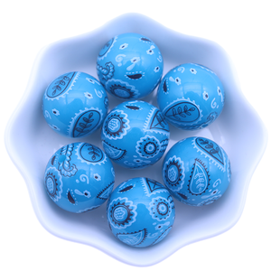 20mm thiết kế mới toàn bộ in vòng Chunky Acrylic hỗn hợp màu gumball Bandana hạt cho bút beadable hạt - Product Image 5