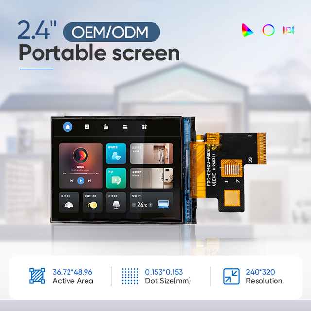 2.4 Inch OEM ODM IPS TFT LCD Screen High Performance Small LCM Module with 240x320 Resolution for Handheld Industrial Equipment