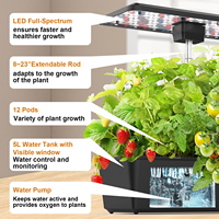 Système de culture hydroponique d'intérieur à 12 bacs, OEM, mini jardin intelligent pour herbes, légumes et fleurs