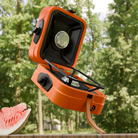 Fourneau au propane de qualité supérieure, design métallique, 2 brûleurs, pliable, portable, finition enduite, facile à nettoyer, couleur vive, économique