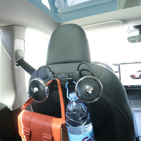 2025 F312 ventilateur de voiture USB avec tuyau flexible à double tête pour modèle Y nouveau 3 siège arrière nouveau modèle de conception avec crochets accessoire de voiture