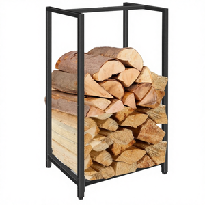 Soporte para Leños de Hierro, Duradero, Resistente a la Oxidación, con Recubrimiento en Polvo, Moderno, para Almacenamiento de Leña, Interior y Exterior, con Ganchos para Chimenea - Product Image 3