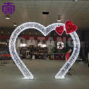 Guirlande lumineuse LED en forme de cœur blanc chaud - Lumière LED en forme de cœur fonctionnant sur piles pour l'intérieur et l'extérieur - Product Image 5