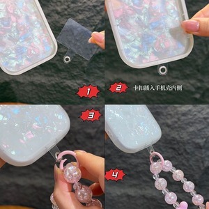 Pendentif élégant imprimé léopard avec pompon perlé et clips transparents pour sacs à main, bracelets et lanières universelles pour coques <span class=keywords><strong>de</strong></span> <span class=keywords><strong>téléphone</strong></span> portable - Product Image 5