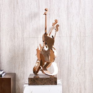 Modern Luxury Vienna <strong>Violin</strong> Gold Color Metal Polygon Abstract Crafts Desktop Showpieces For Home Decoration - Product Image 1