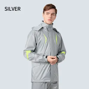 Beimei motocicleta outdoor equitação split raincoat chuva calças terno impermeável capuz chuva engrenagem reflexivo raincoat para ciclismo