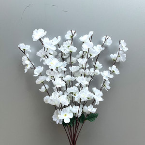 Ramo de flores de melocotón Flores artificiales de seda <span class=keywords><strong>Flor</strong></span> de cerezo Flores artificiales de melocotón para decoración de boda - Product Image 4