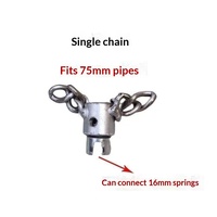 Nouveau modèle de déboucheur à chaîne galvanisé à l'oxyde noir, pour taches d'huile et objets durs, connecteur à ressort pour perceuse 16 mm