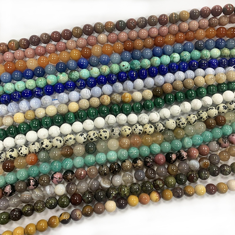 Wholesale Natural Gemstone Beads Strand Round Stone Loose Beads For Jewelry Bracelet Making 6mm 8mm 10mm