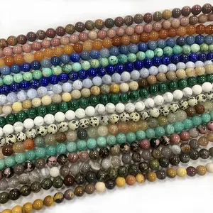 Großhandel natürliche Edelstein Perlen Strand runde Stein lose Perlen für Schmuck Armband Herstellung 6mm 8mm 10mm
