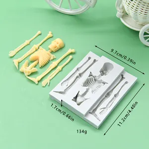 Halloween Gift Skeletons Shape Sugar Craft Fondant Silicone Molds Cake Decorating Soap Silicone Mould