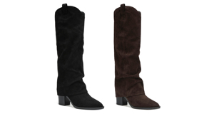 <span class=keywords><strong>Botas</strong></span> occidentales de gamuza marrón hasta la rodilla con punta en pico para <span class=keywords><strong>mujer</strong></span>, tacón grueso, moda Otoño Invierno, aumento de altura, plataforma cómoda - Product Image 6