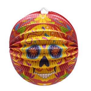 EAST TERN Lanterne ronde en papier pour la Fête des Morts, 24 cm, décoration de fête pour la remise des diplômes et Thanksgiving, utilisation intérieure/extérieure - Product Image 1