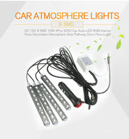 1 Juego de Luces LED RGB de Color Completo para Interior de Coche, Kit de Iluminación Debajo del Salpicadero, Tira de Luz para el Espacio de los Pies, para Automóviles y Motocicletas