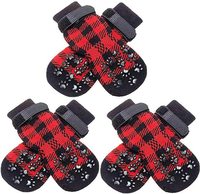 Chaussettes pour animaux de compagnie en tricot à bas prix, luxueuses, mignonnes, imprimées avec des chiens, antidérapantes, protège-pattes, chaussures d'hiver pour Noël